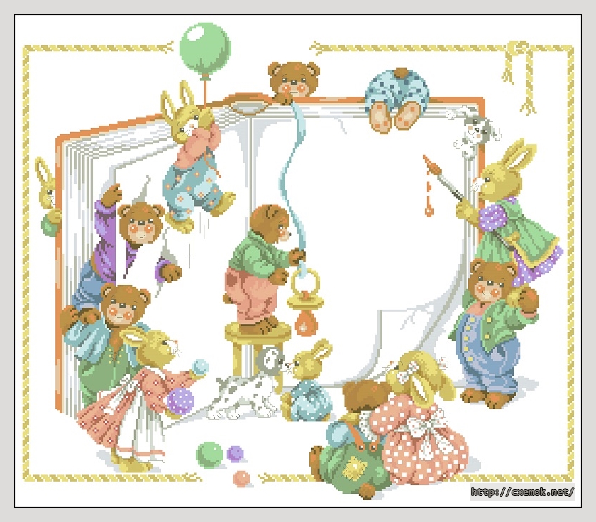 Download embroidery patterns by cross-stitch  - Baby book, author 