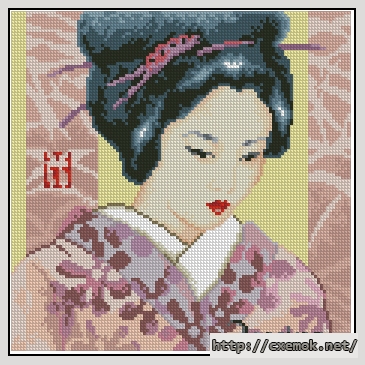 Download embroidery patterns by cross-stitch  - Yokohama beauty, author 