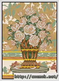 Download embroidery patterns by cross-stitch  - White rose still life, author 