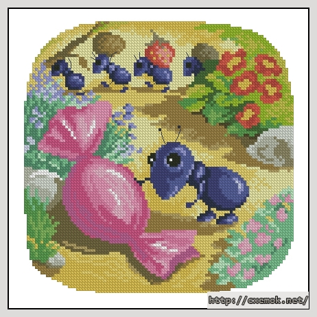 Download embroidery patterns by cross-stitch  - Ant, author 