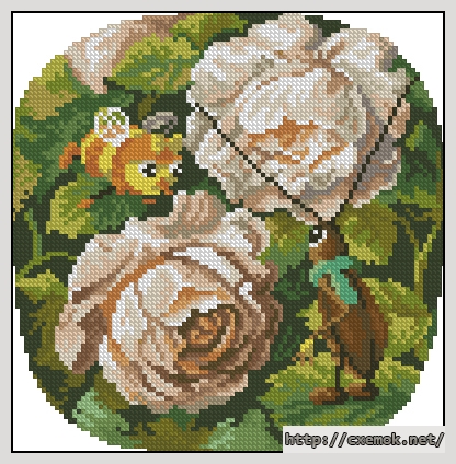 Download embroidery patterns by cross-stitch  - Beetles of roses, author 