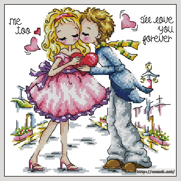 Download embroidery patterns by cross-stitch  - Love you forever, author 