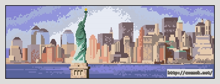 Скачать схему вышивки нитками New York Skyline, автор 