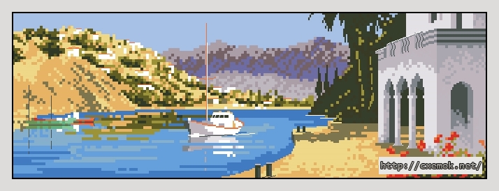 Download embroidery patterns by cross-stitch  - Mediterranean harbour, author 