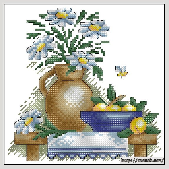 Download embroidery patterns by cross-stitch  - Ромашки, author 