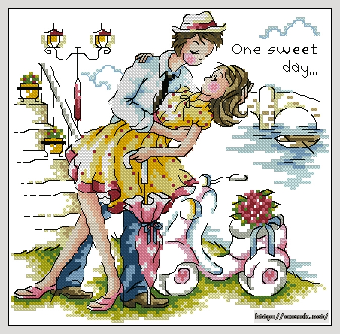 Download embroidery patterns by cross-stitch  - One sweet day, author 
