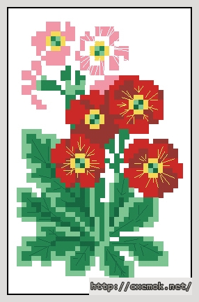 Download embroidery patterns by cross-stitch  - Примулы, author 