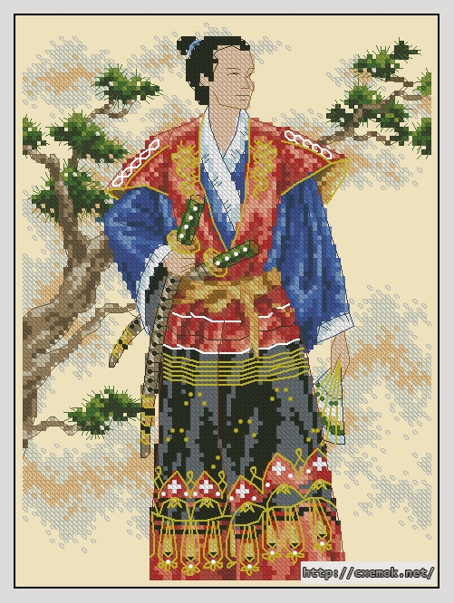 Download embroidery patterns by cross-stitch  - The samurai, author 