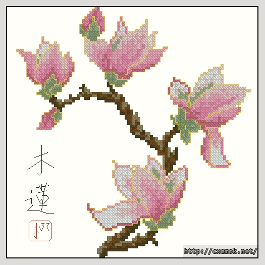 Download embroidery patterns by cross-stitch  - Magnolia by ce