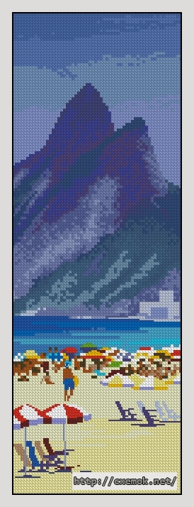 Download embroidery patterns by cross-stitch  - Ipanema beach, author 