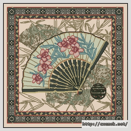 Download embroidery patterns by cross-stitch  - Oriental fan, author 
