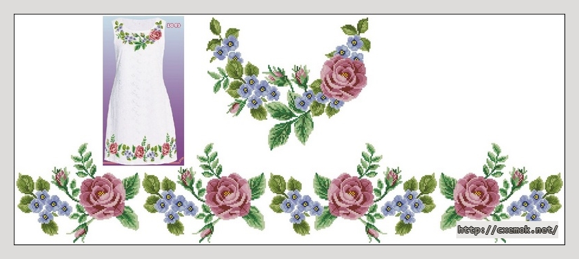 Download embroidery patterns by cross-stitch  - Платье