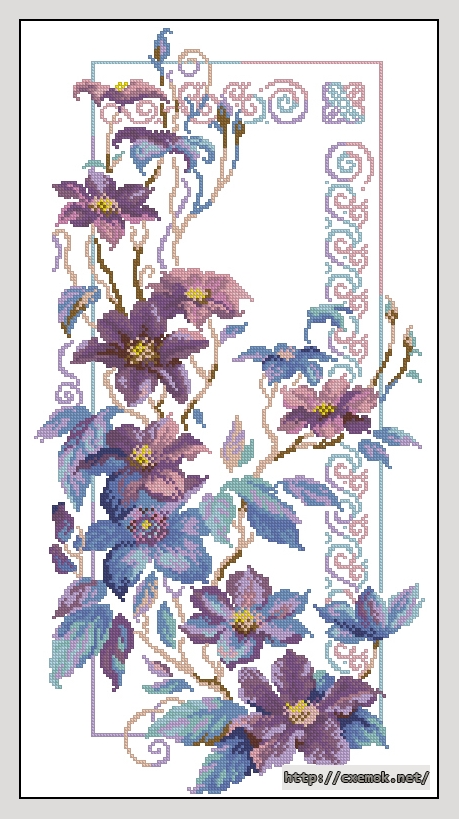 Download embroidery patterns by cross-stitch  - Клематисы, author 