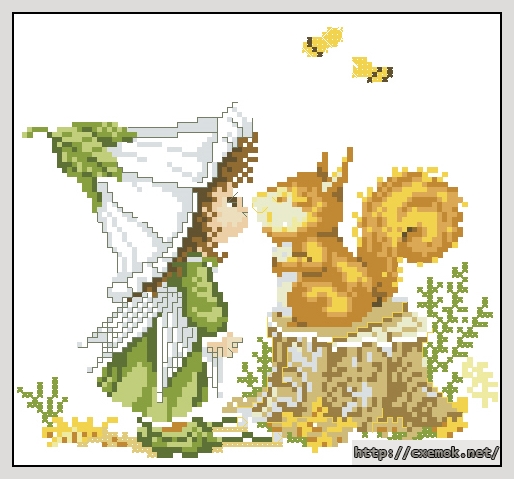 Download embroidery patterns by cross-stitch  - Victoria plum met eekhoorn, author 