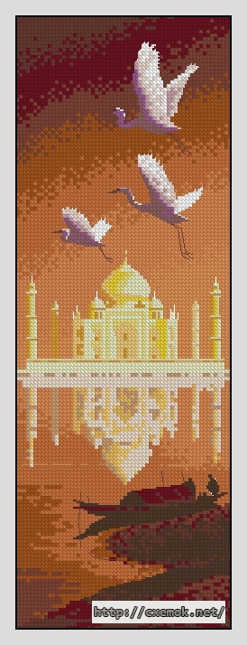 Скачать схему вышивки нитками Taj Mahal, автор 