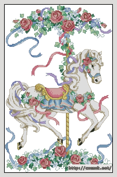 Download embroidery patterns by cross-stitch  - Rose carousel, author 