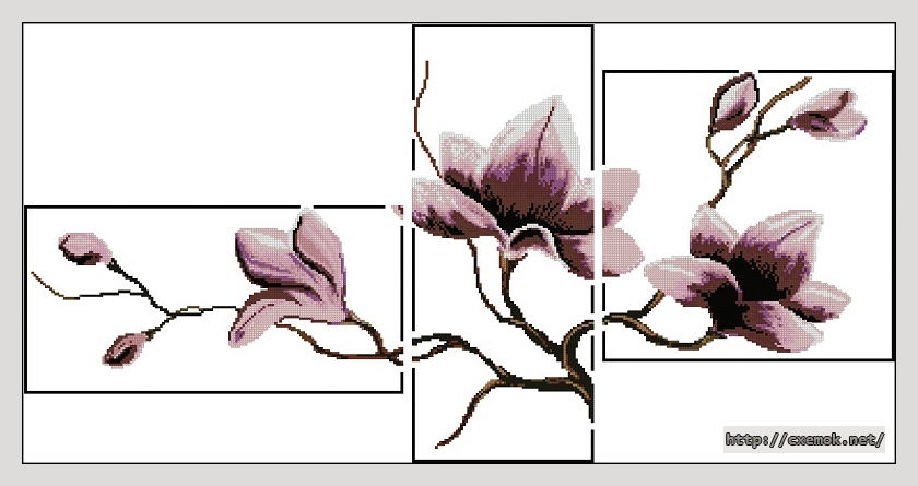 Download embroidery patterns by cross-stitch  - Magnolia, author 