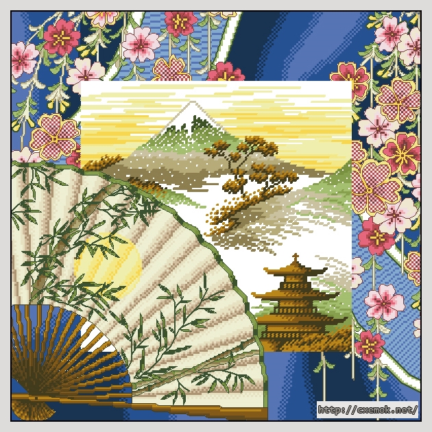 Download embroidery patterns by cross-stitch  - Ambiance japonaise, author 