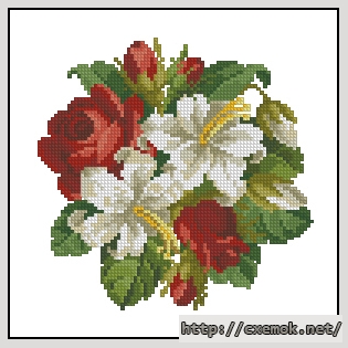Download embroidery patterns by cross-stitch  - Букет 