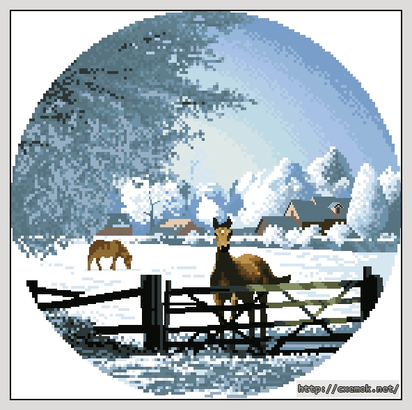 Download embroidery patterns by cross-stitch  - Hard frost, author 