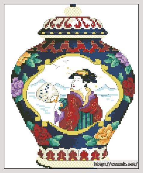Download embroidery patterns by cross-stitch  - Ginger jar, author 
