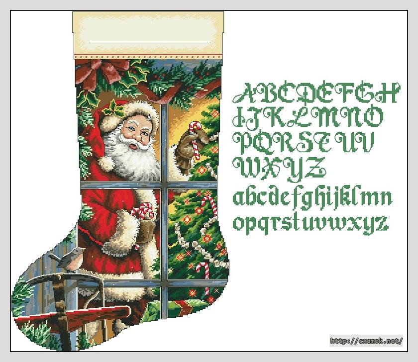 Download embroidery patterns by cross-stitch  - Candy cane santa, author 
