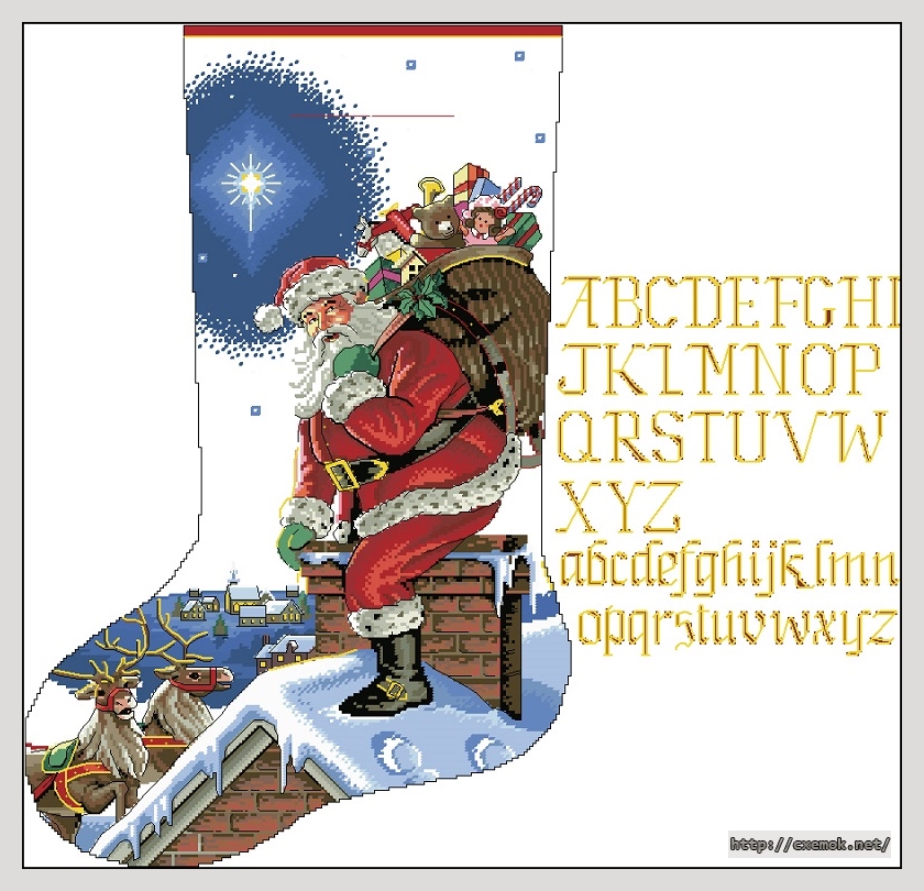 Download embroidery patterns by cross-stitch  - Rooftop santa, author 