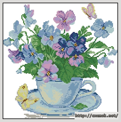 Download embroidery patterns by cross-stitch  - Утренние цветы, author 