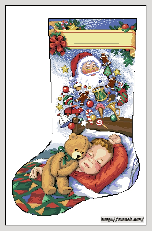 Download embroidery patterns by cross-stitch  - Dreams of christmas stocking, author 