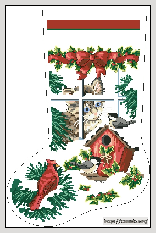 Download embroidery patterns by cross-stitch  - Windowsill pals stocking, author 