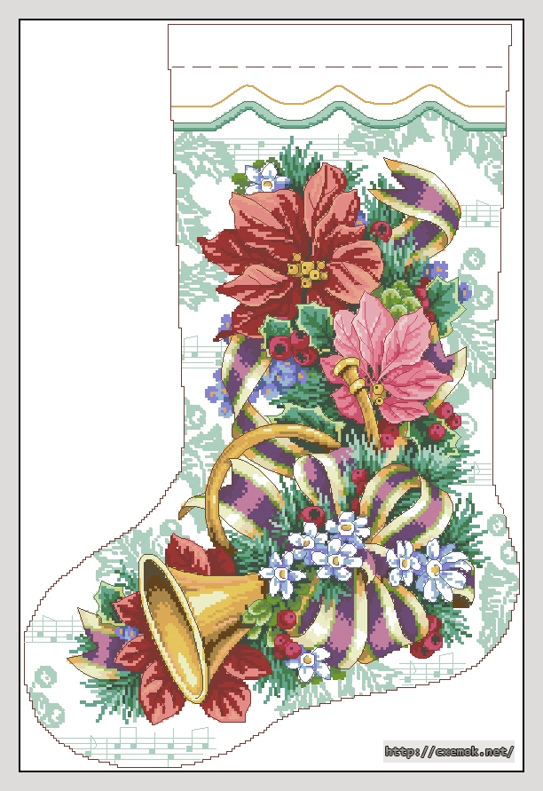 Download embroidery patterns by cross-stitch  - Holiday harmony stocking, author 