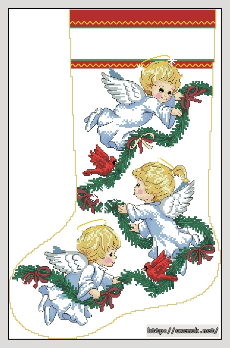 Скачать схемы вышивки нитками / крестом  - Angel blossom, автор 