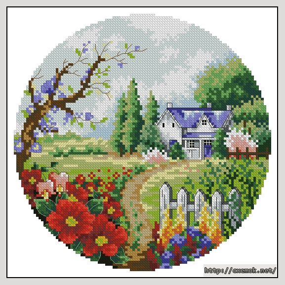Download embroidery patterns by cross-stitch  - Spring garden, author 