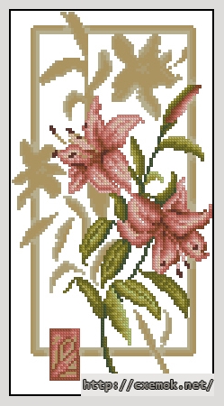 Download embroidery patterns by cross-stitch  - Отражение лилии., author 