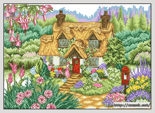 Download embroidery patterns by cross-stitch  - The flower barrow, author 