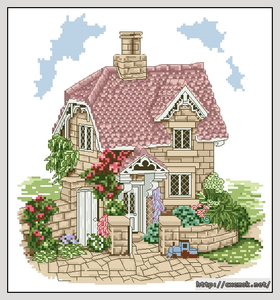 Download embroidery patterns by cross-stitch  - Railway cottage, author 