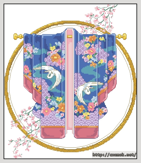 Скачать схемы вышивки нитками / крестом  - Exquisite kimono, автор 