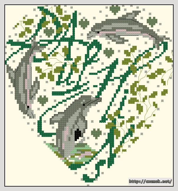 Download embroidery patterns by cross-stitch  - Dauphins, author 