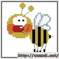 Скачать схему вышивки пчёлка