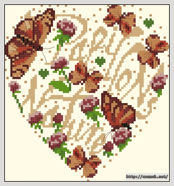Download embroidery patterns by cross-stitch  - Papillon nature, author 