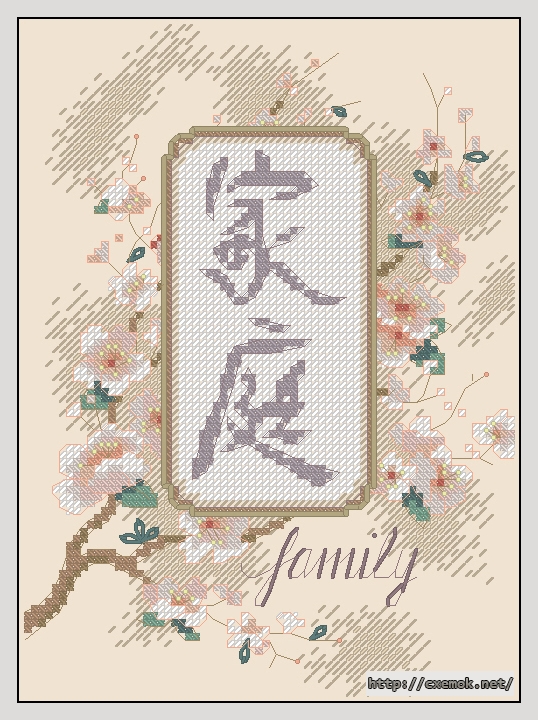 Download embroidery patterns by cross-stitch  - Family, author 