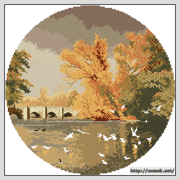 Download embroidery patterns by cross-stitch  - Autumn reflections, author 