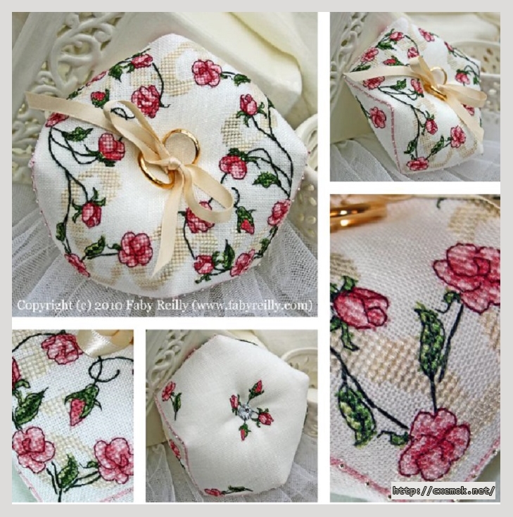 Download embroidery patterns by cross-stitch  - Sweet roses biscornu, author 