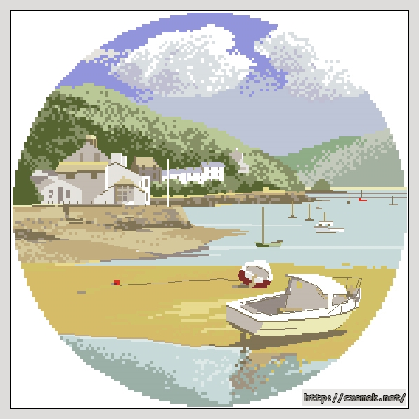 Download embroidery patterns by cross-stitch  - Low tide, author 