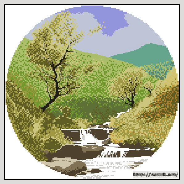 Download embroidery patterns by cross-stitch  - Mountain stream, author 