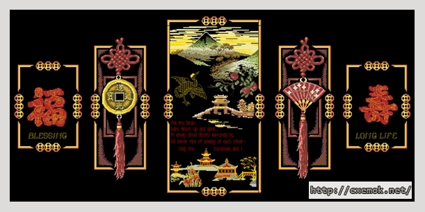 Download embroidery patterns by cross-stitch  - Oriental - poppuri