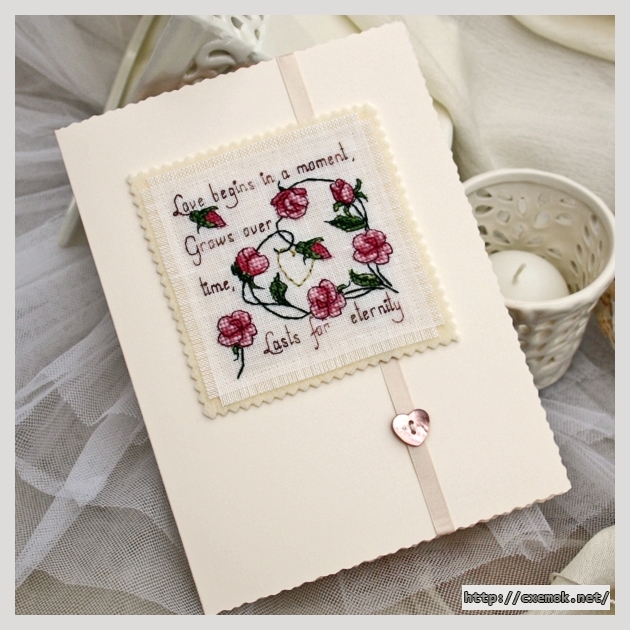 Скачать схемы вышивки нитками / крестом  - Sweet roses card, автор 