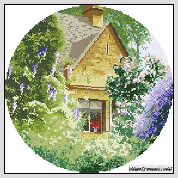 Скачать схему вышивки wisteria cottage