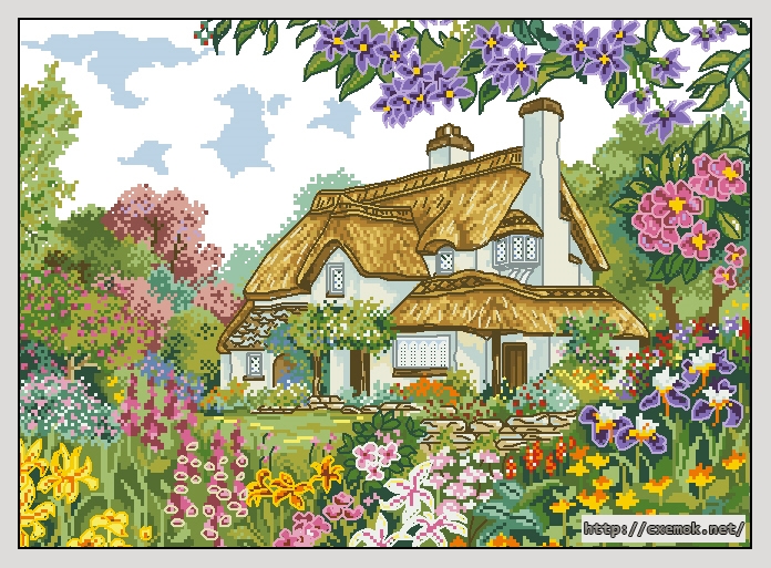 Download embroidery patterns by cross-stitch  - Periwinkle cottage, author 