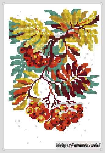 Download embroidery patterns by cross-stitch  - Рябина, author 